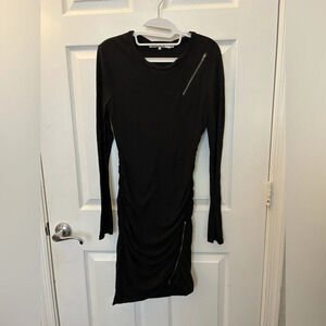 Pam & Gela Women’s Black Small Long Sleeve Zipper Dress